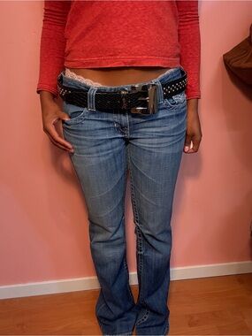 Guess silver buckle Studded Belt